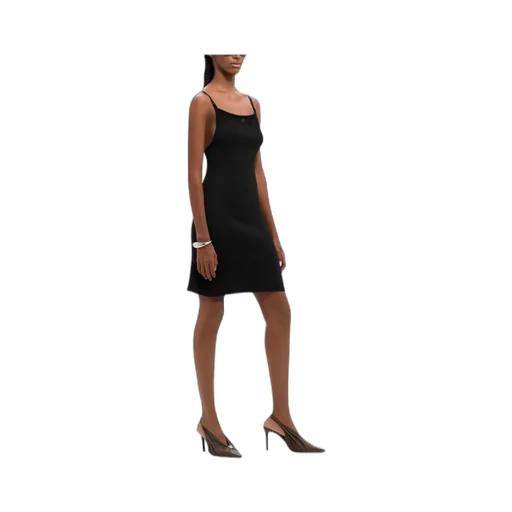 Sleeveless Ribbed-Knit Mini Dress