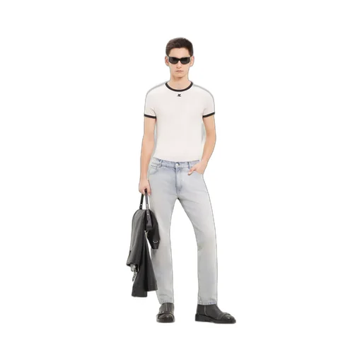 Logo Embroidered Straight Leg Jeans