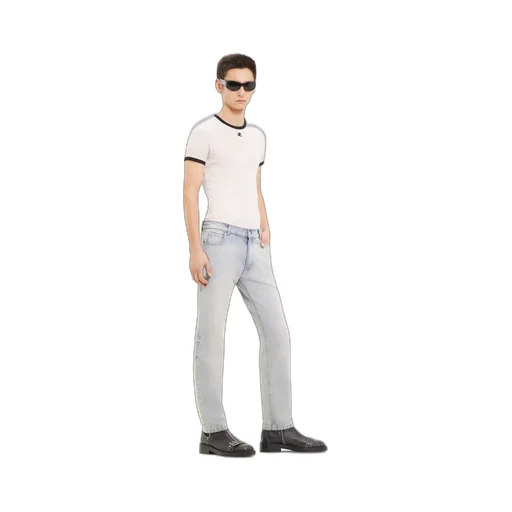 Logo Embroidered Straight Leg Jeans