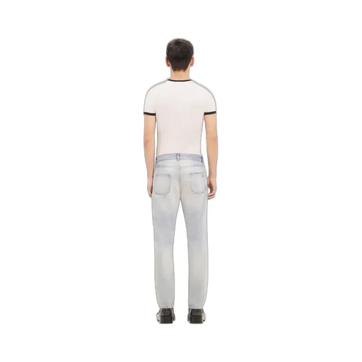 Logo Embroidered Straight Leg Jeans