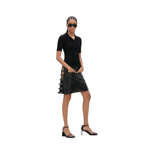 Multi Sangle Vinyl Mini Skirt