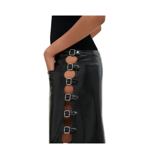 Multi Sangle Vinyl Mini Skirt