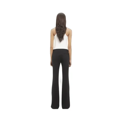 Twist-Front Bootcut Wool Trousers