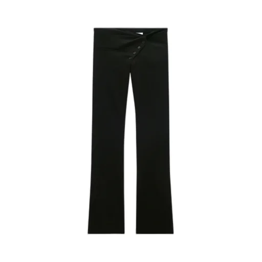 Twist-Front Bootcut Wool Trousers