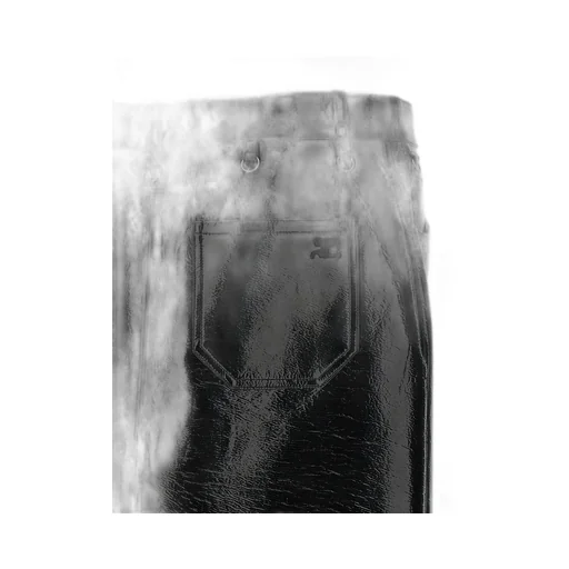 Button-Up Vinyl Skirt
