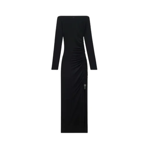Gather Crepe Jersey Long Dress