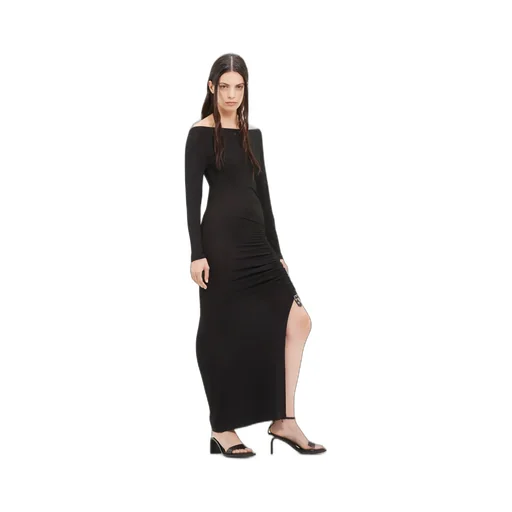 Gather Crepe Jersey Long Dress