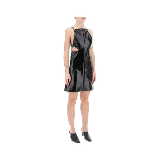 Slash Buckle Vinyl Dress