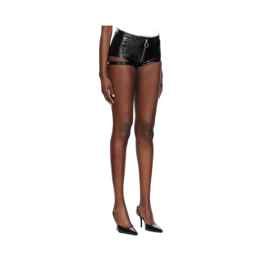 Cut-Out Zip-Up Mini Shorts