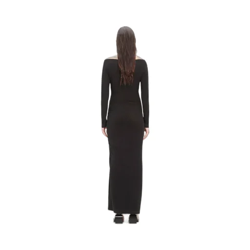 Gather Crepe Jersey Long Dress
