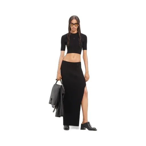 Tube Rib Knit Long Skirt