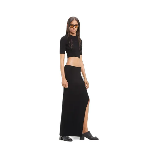 Tube Rib Knit Long Skirt