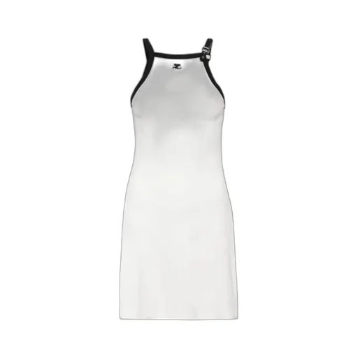 Buckle Detailed Halter-Neck Dress