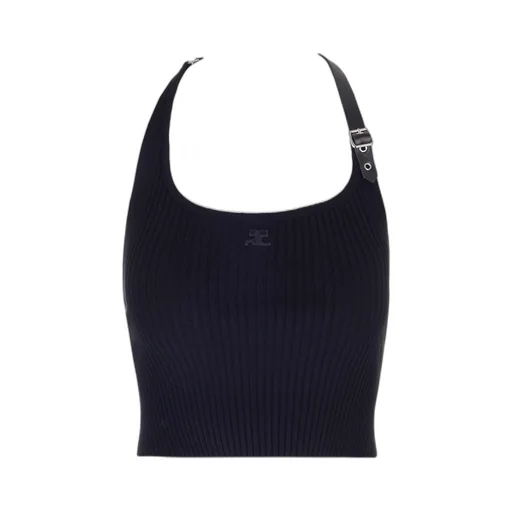 Holistic Buckle Rib Knit Tank Top
