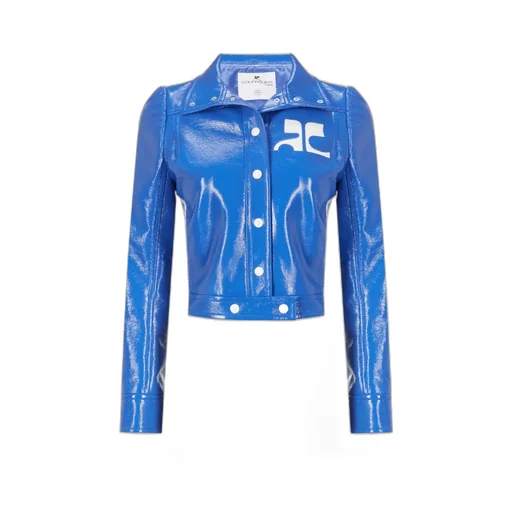 Vinyl Straight Hem Cropped Jacket
