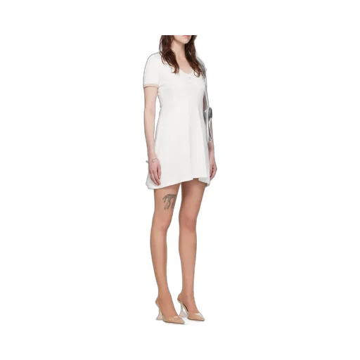 Contrast V-Neck Mini Dress