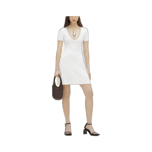 Contrast V-Neck Mini Dress