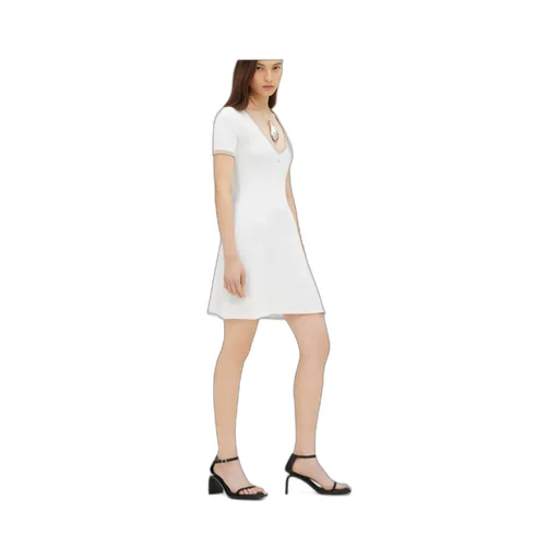 Contrast V-Neck Mini Dress