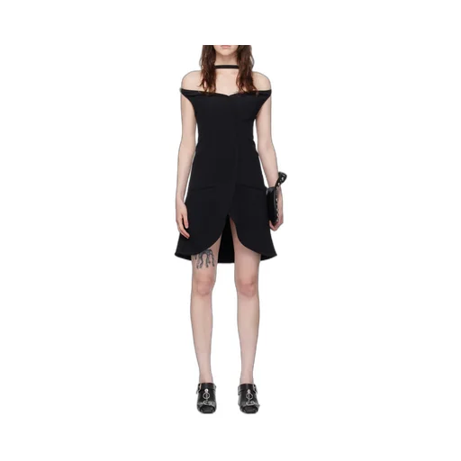 Ellipse Crepe Bustier Mini Dress