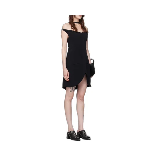 Ellipse Crepe Bustier Mini Dress