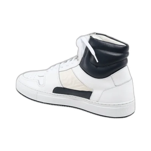 High-Top Leather-Panelled Sneakers