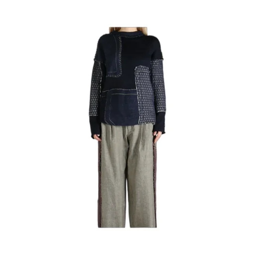 Patchwork Long-Sleeve Sweater