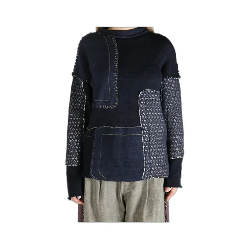 Patchwork Long-Sleeve Sweater