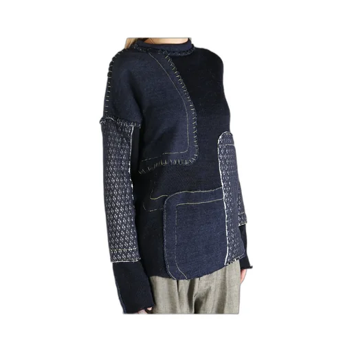 Patchwork Long-Sleeve Sweater