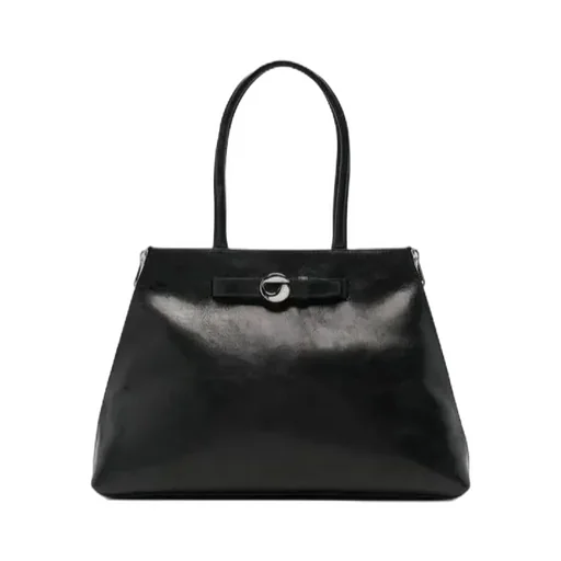 Buckle-Fastening Leather Shoulder Bag