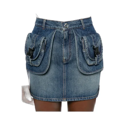 Denim Cargo Skirt