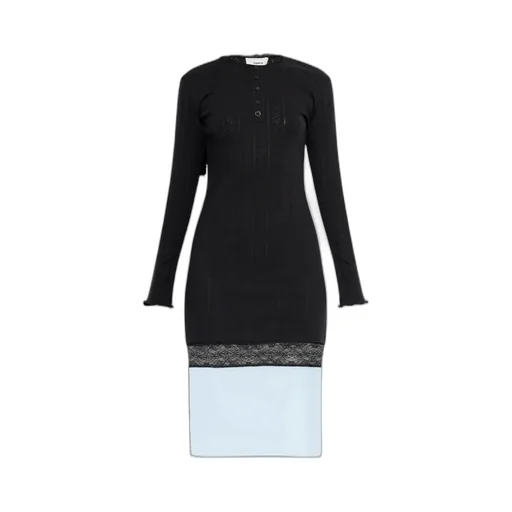 Lace-Trim Midi Dress