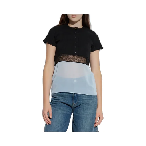 Lace-Panelled Blouse