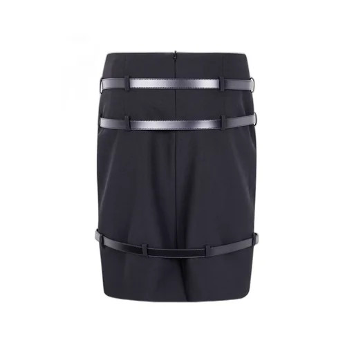 Logo Plaque Belted Skirt