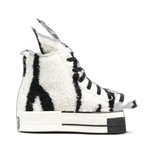 Square-Toe Shearling Sneakers