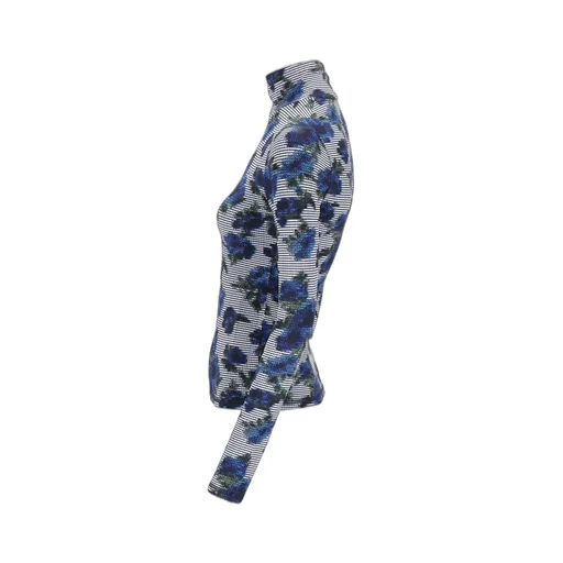 Floral-Print High-Neck Top
