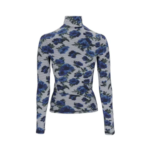 Floral-Print High-Neck Top