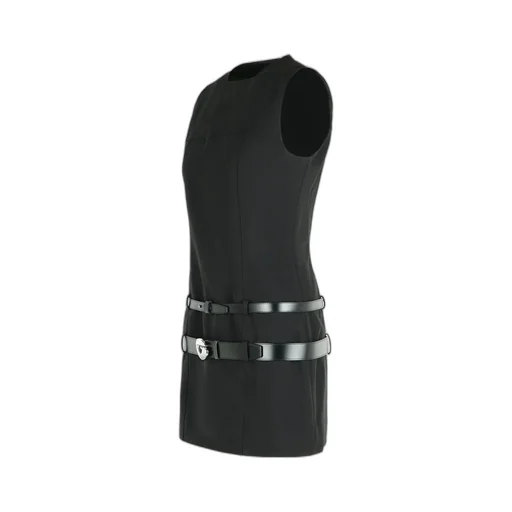 Double-Belt Shift Mini Dress
