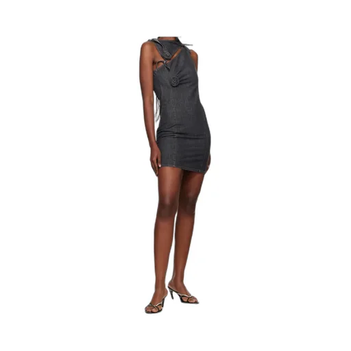 Floral-Appliqué Tie Dress