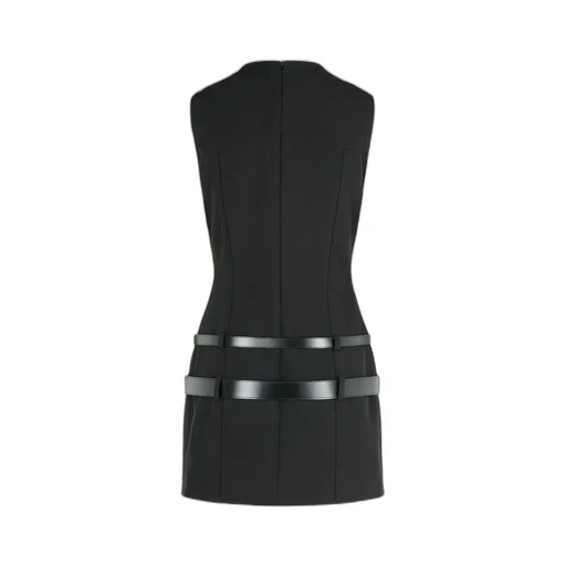 Double-Belt Shift Mini Dress