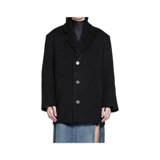 Collarless Long-Sleeve Coat