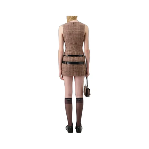 Check Belted Dress