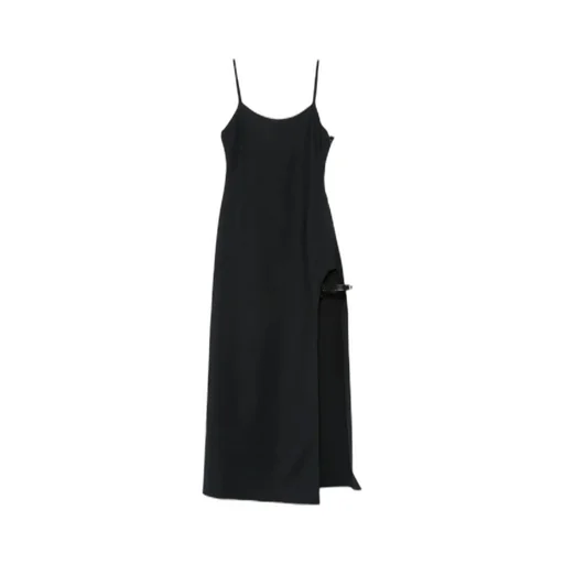 Side-Split Strap Midi Dress