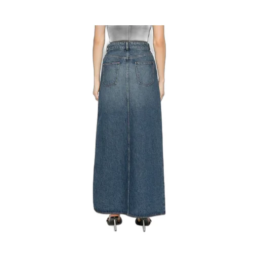 Garder Side-Split Belted Denim Skirt