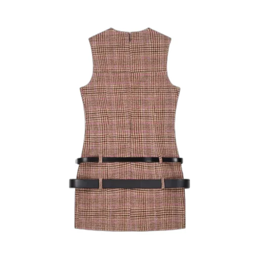 Check Belted Dress
