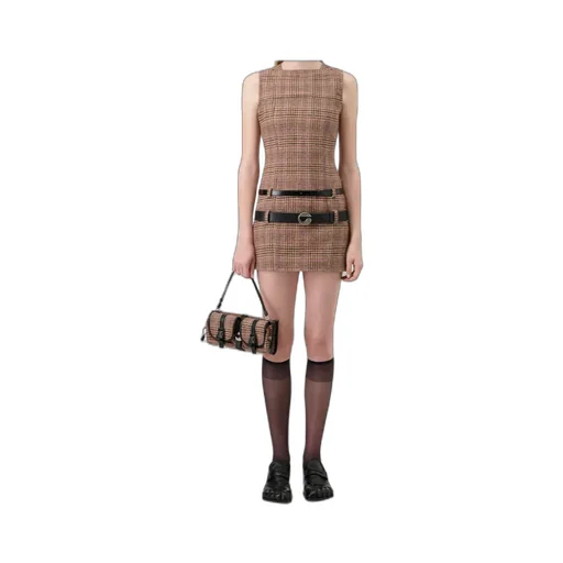 Check Belted Dress