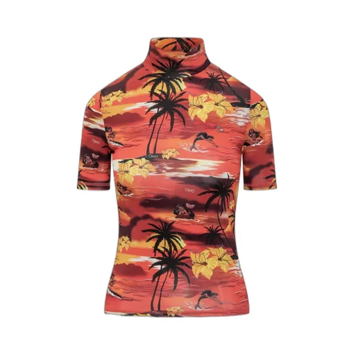 Turtleneck Printed T-Shirt
