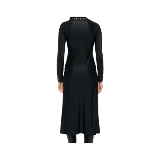 Metallic-Embellished Long-Sleeve Dress