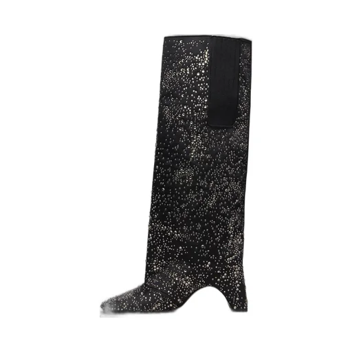Crystal-Embellished Bridge Tall Boots