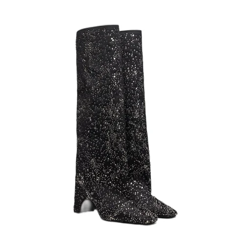 Crystal-Embellished Bridge Tall Boots