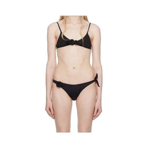 Floral-Motif Strapped Bikini Top